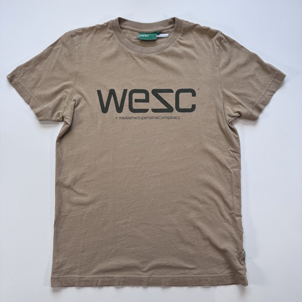 WeSC We Are The Superlative Conspiracy Brown Logo T-Shirt Unisex Small